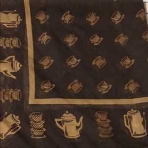 Vintage silk Coffee &Tea Scarf 20x20